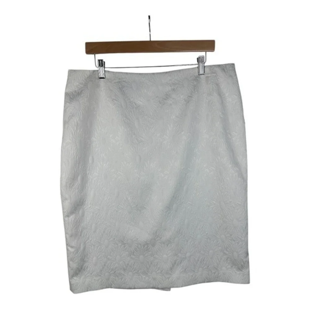 NWT Black Label By Evan Picone Women's White Skirt size‎ 16 Floral